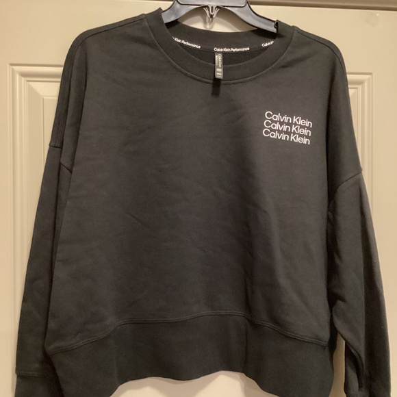 CALVIN KLEIN PERFORMANCE Triple Logo Cotton Blend Sweatshirt, size M - Picture 4 of 10